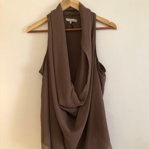 Brown cowl neck blouse